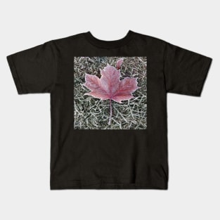 Frosted autumn leaf Kids T-Shirt